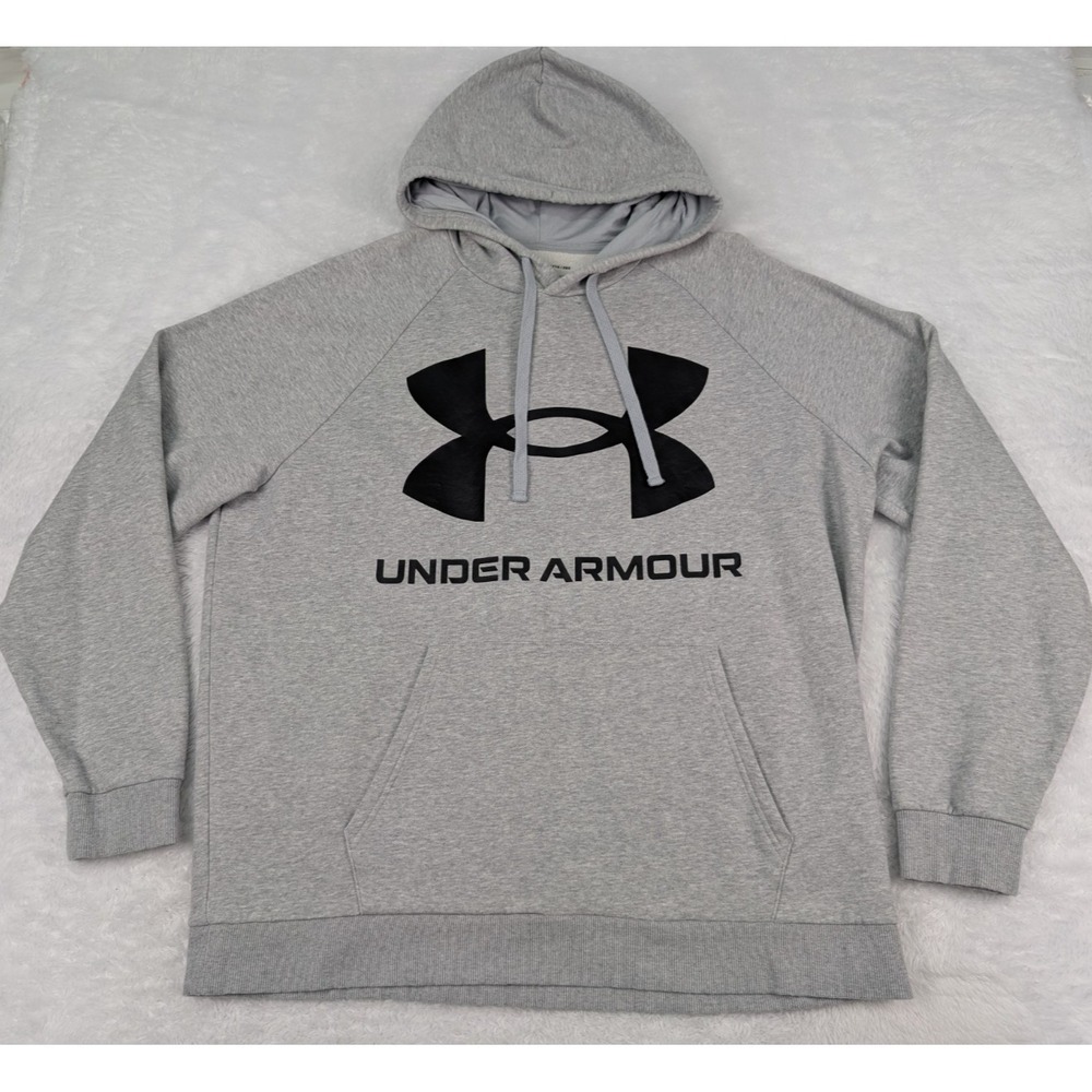Under Armour Hoodie Men's Size XXL Gray Big Logo ColdGear Loose